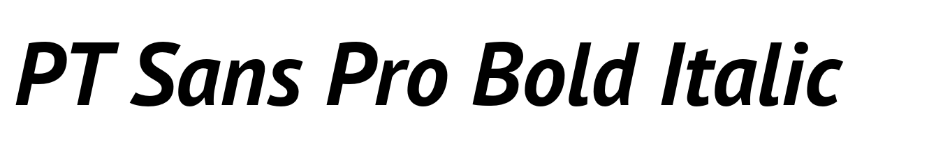PT Sans Pro Bold Italic